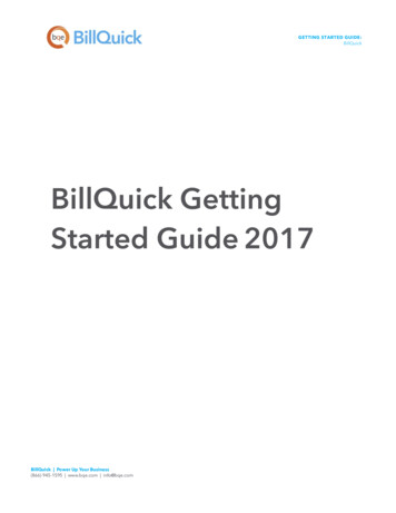 BillQuick Getting Started Guide 2017 - BQE Software