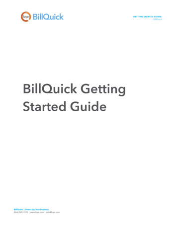 BillQuick Getting Started Guide - BQE Software