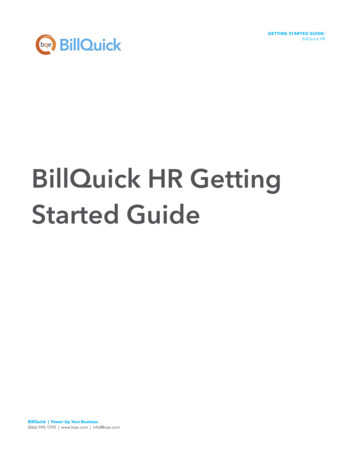 BillQuick HR Getting Started Guide - BQE Software