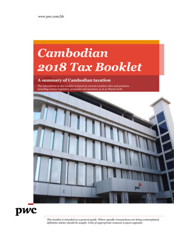 Cambodian 2018 Tax Booklet - PwC