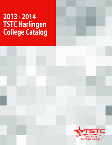 2013 - 2014 TSTC Harlingen College Catalog