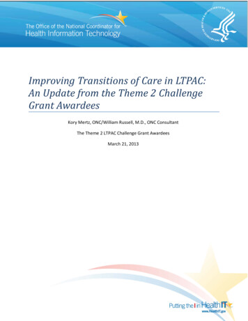 Improving Transitions Of Care In LTPAC: An Update From The Theme 2 .