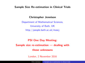Sample Size Re-estimation In Clinical Trials - University Of Bath
