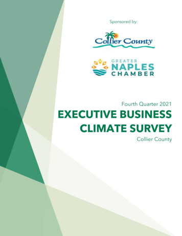 Collier County EXECUTIVE BUSINESS CLIMATE SURVEY - Florida Gulf Coast .