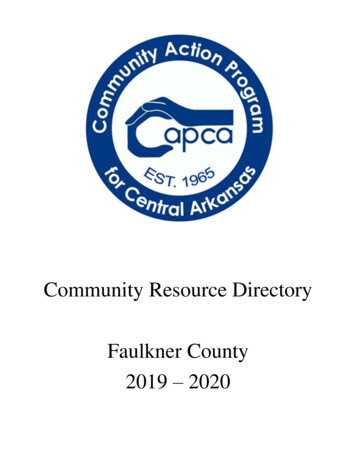 Community Resource Directory Faulkner County - University Of Central .