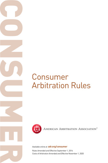 Consumer Arbitration Rules - ADR