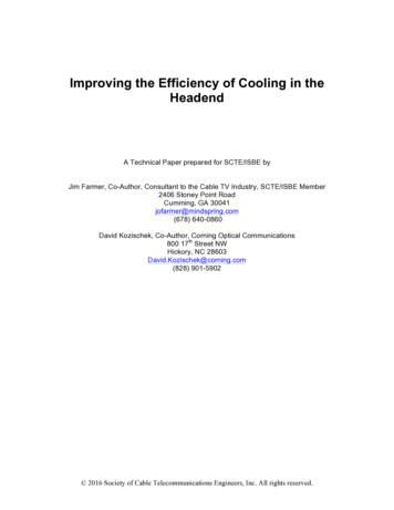 Improving The Efficiency Of Cooling In The Headend - Corning Inc.