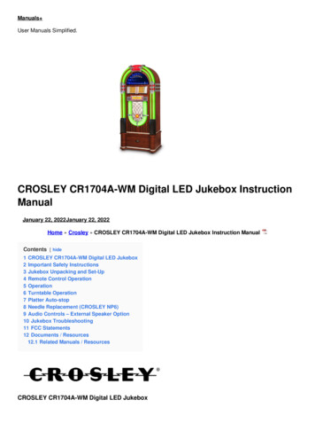 CROSLEY CR1704A-WM Digital LED Jukebox Instruction Manual - Manuals 