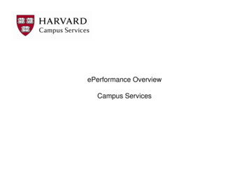 EPerformance Overview Campus Services - Harvard University