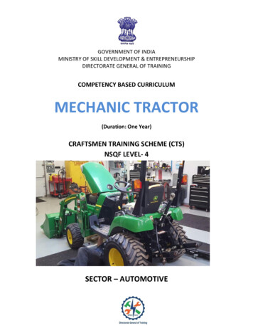 Competency Based Curriculum Mechanic Tractor