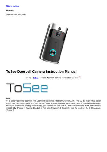 ToSee Doorbell Camera Instruction Manual - Manuals 