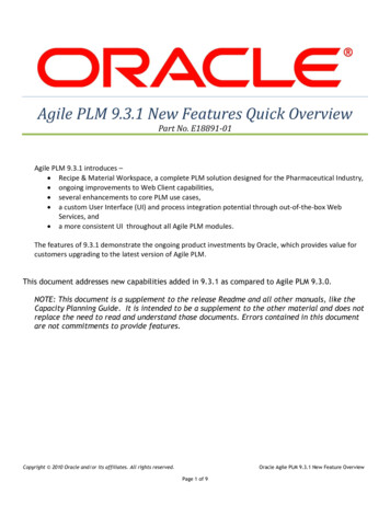 9.3 Agile PLM Overview - Docs.oracle 