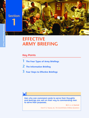 EFFECTIVE ARMY BRIEFING - United States Army
