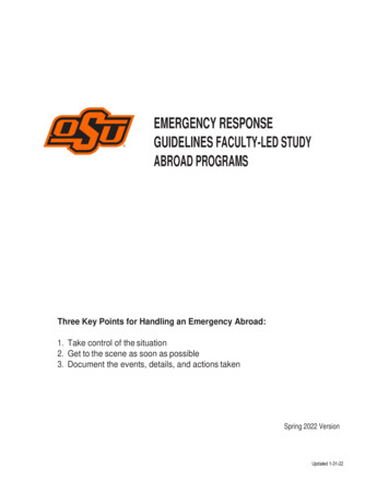 Emergency Response Guidelines Faculty-led Study Abroad Programs