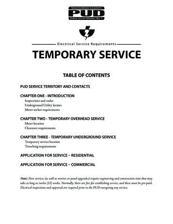 Elec Trica L Serv Ice Requirements TEMPORARY SERVICE - Snohomish County PUD