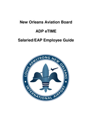 New Orleans Aviation Board ADP ETIME Salaried/EAP Employee Guide
