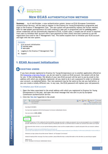 I. ECAS Account Initialization - Erasmusentrepreneurs