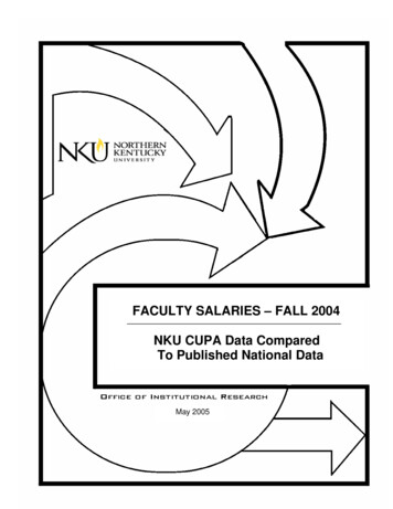 FACULTY SALARIES - FALL 2004 NKU CUPA Data Compared To Published .