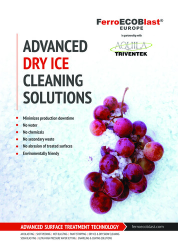 ADVANCED DRY ICE CLEANING SOLUTIONS - Advanced Surface Treatment Technology
