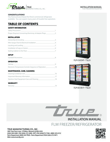 INSTALLATION MANUAL Flm Freezer/refrigerator - Microsoft
