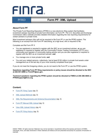 PFRD Form PF: XML Upload - IARD