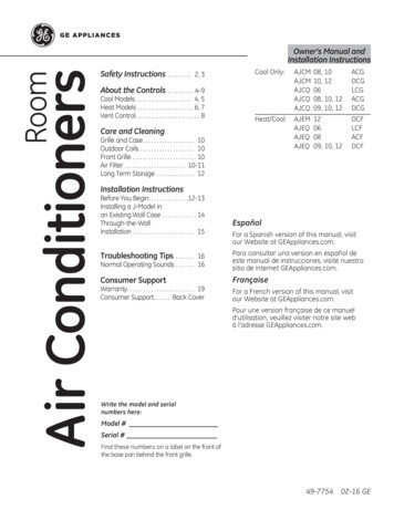 Owner's Manual And Air Conditioners - Alpine Home Air