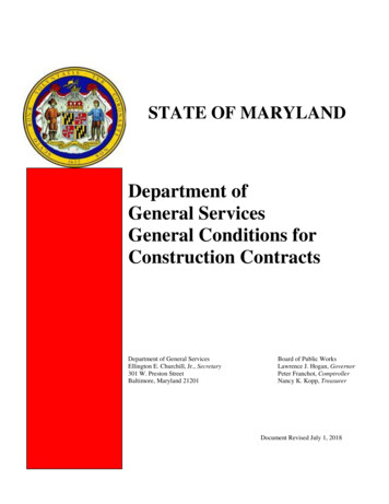 Department Of General Services General Conditions For Construction .
