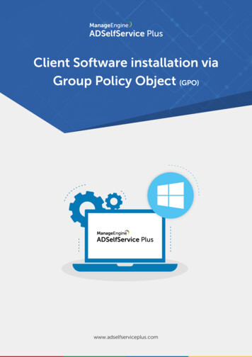 Client Software Installation Via Group Policy Object (GPO) - ManageEngine