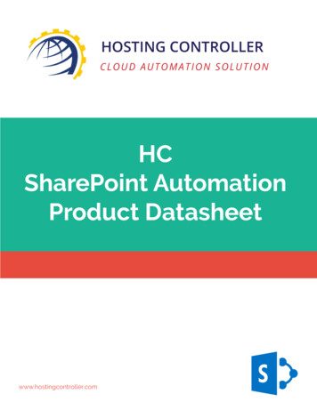 HC SharePoint Automation Product Datasheet - Hosting Controller