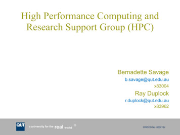 High Performance Computing And Research Support Group (HPC)