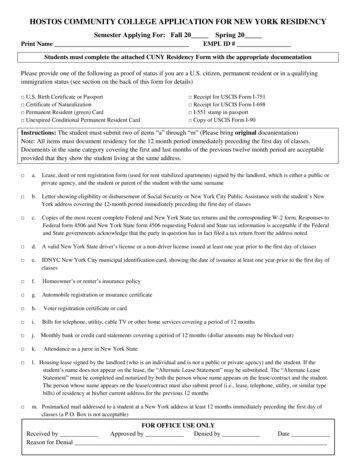 Hostos Community College Application For New York Residency