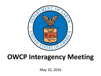 OWCP Interagency Meeting - DOL