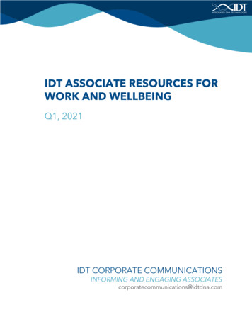 IDT ASSOCIATE RESOURCES FOR WORK AND WELLBEING - Phenom