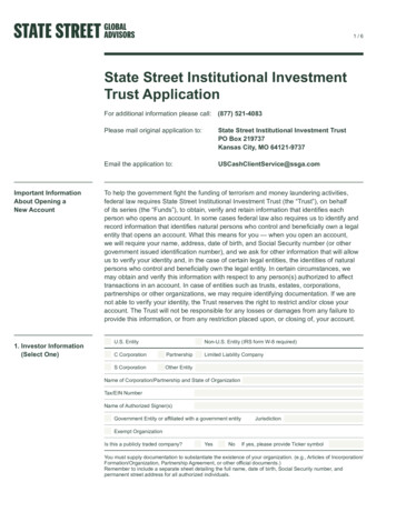State Street Institutional Investment Trust Application