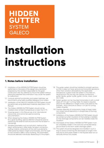 Installation Instructions - Galeco