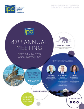 47TH ANNUAL MEETING - Intellectual Property Owners Association