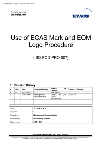 U Se Of ECAS Mark And EQM Logo Procedure - Tuvnordits 