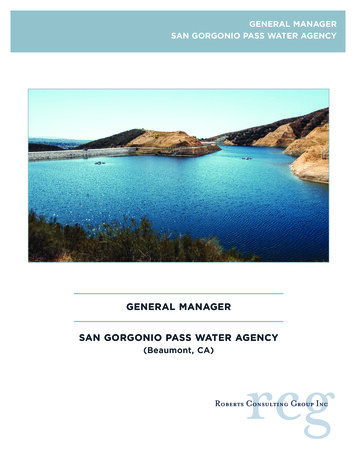 General Manager San Gorgonio Pass Water Agency