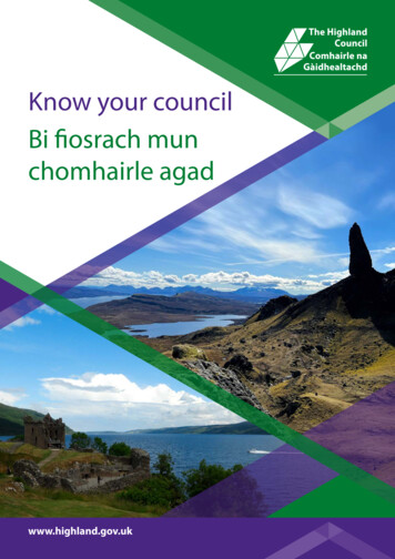 Know Your Council Bi Fiosrach Mun Chomhairle Agad - The Highland Council