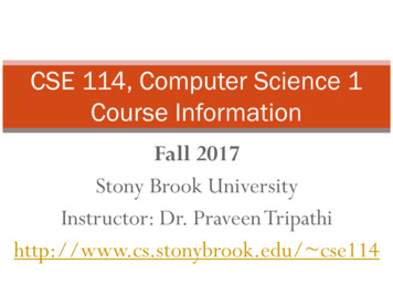 CSE 114, Computer Science 1 Course Information - Stony Brook University