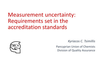 Measurement Uncertainty: Requirements Set In The . - Eurachem