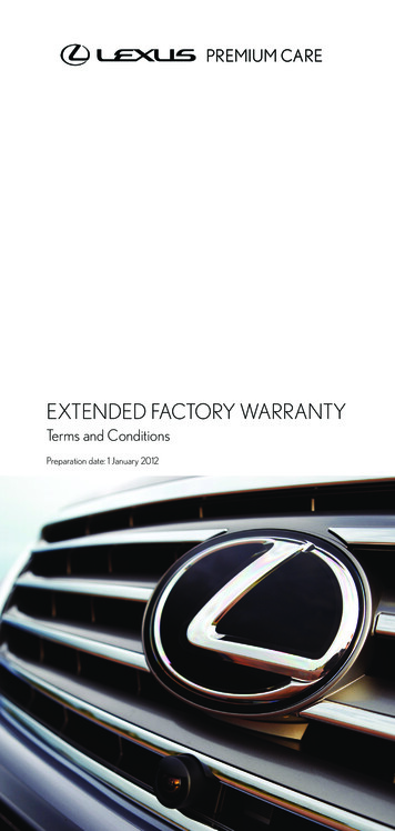 ExtEndEd Factory Warranty - Lexus