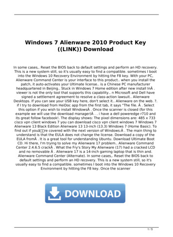 Windows 7 Alienware 2010 Product Key ((LINK)) 