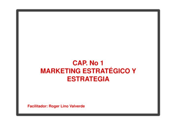 CAP. No 1 MARKETING ESTRATÉGICO Y ESTRATEGIA