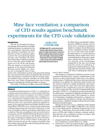 Mine Face Ventilation: A Comparison Of CFD Results Against Benchmark .