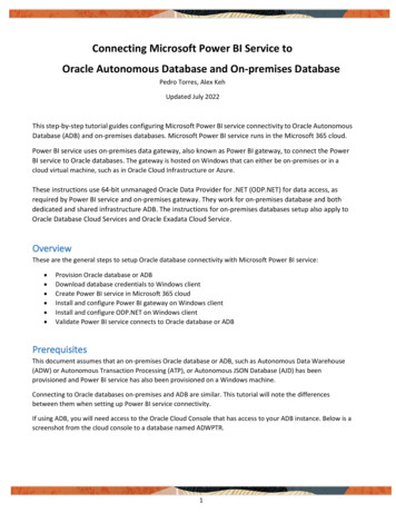 Connecting Microsoft Power BI Service To Oracle Autonomous Database And .