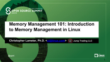 To Memory Management In Linux Memory Management 101: Introduction