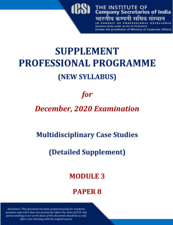 Supplement Professional Programme - Icsi