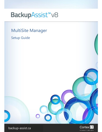 MultiSite Manager - Setup Guide