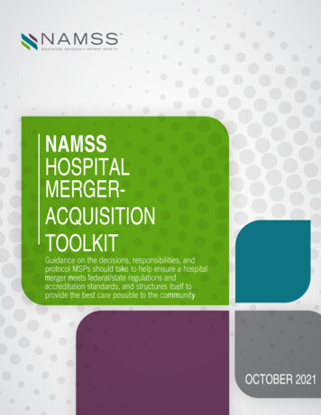 Namss Hospital Merger- Acquisition Toolkit